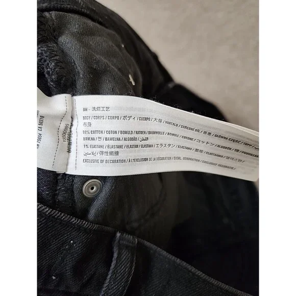 Abercrombie Fitch Dad Jeans Womens 29 8 Long Black Straight Tapered Curve Love - Picture 7 of 8